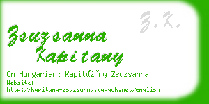 zsuzsanna kapitany business card